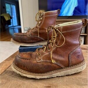 Herman Survivors Steel Toe Moc Toe Work Boots Men’s 12 Brown Leather